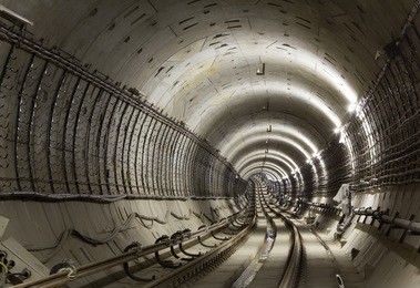 underground tunnel. subway tunnel