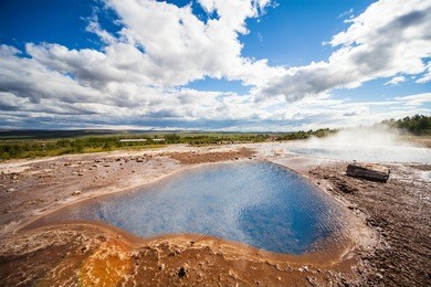 hot spring near stokkur geyser - iceland