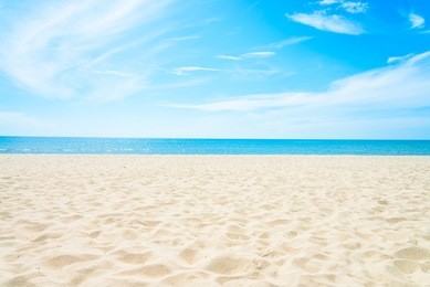 empty sea and beach background with copy space