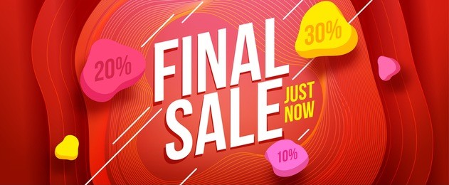final sale banner design. sale and discounts. vector illustration