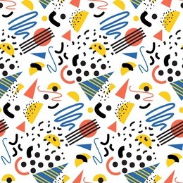 seamless geometric pattern in retro 80s style, memphis