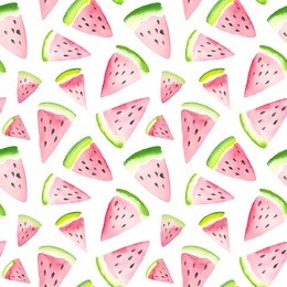 seamless pattern with hand drawn watercolor watermelons. abstract watercolor painting.