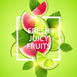vector colorful background with fruits.