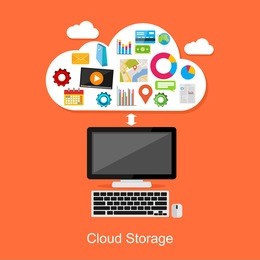 cloud storage or cloud computing concept illustration. 