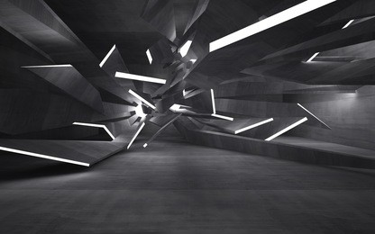 empty dark abstract concrete room interior. 3d illustration. 3d rendering