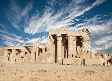 ruins of the temple of kom ombo, egypt 