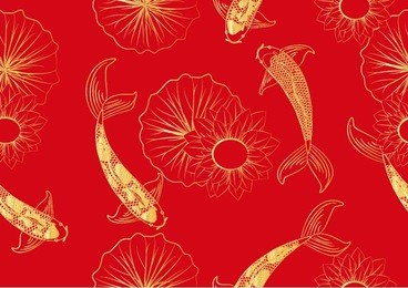 koi chinese carp seamless pattern vector background 