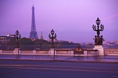 eiffel tower in paris at sunset