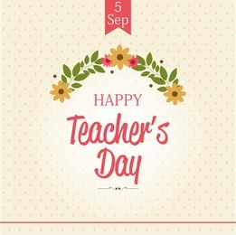 vector illustration of a stylish text for happy teacher's day.