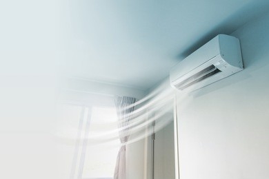  air conditioner on wall background 
