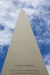 details of the obelisco de buenos aires with blue sky (obelisk of buenos aires) is a national historic monument and icon of buenos aires. argentina