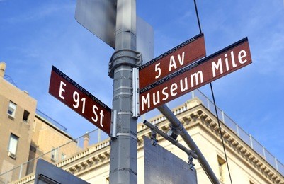 5th avenue road sign in manhattan, new york city