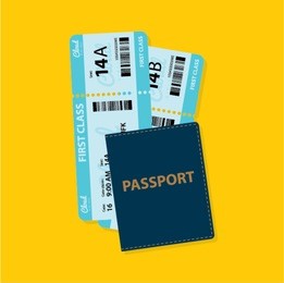 passport with tickets