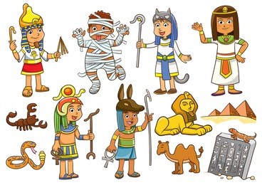 illustration of egypt child cartoon character.eps10 file  simple gradients