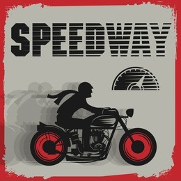 vintage motorcycle sport poster, vector illustration