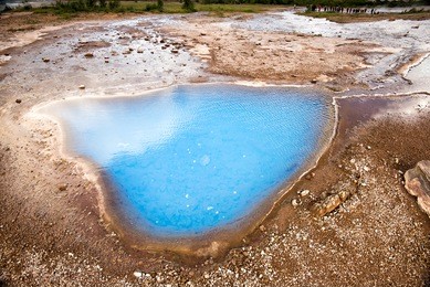 eruption of strokkur geyser in iceland