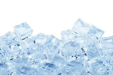 ice cubes isolated on a white background 