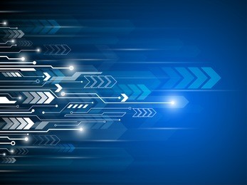 speed arrow network digital communication. technology abstract background vector 