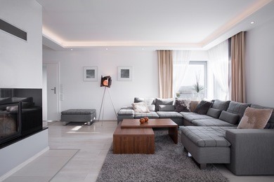 modern light minimalistic interior in elegant style