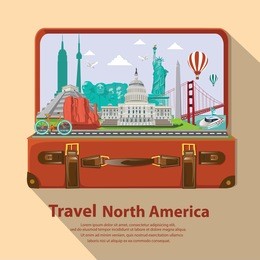 illustration. travel around north  america