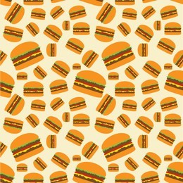 hamburger pattern on beige background. big medium small cheeseburgers pattern.
seamless pattern. fast food pattern. hamburgers pattern. hamburgers seamless. fast food background. juicy hamburger.
