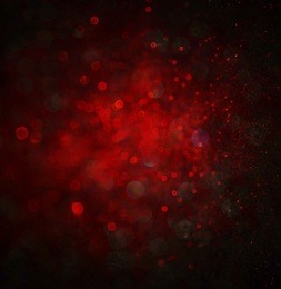 abstract background of red and gold glitter bokeh lights, defocused
