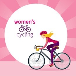 woman in protective sportswear cycling bicycle, riding, cyclist