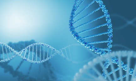 biochemistry background concept with high tech dna molecule