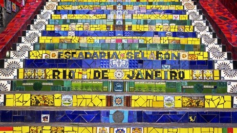 escadaria selaron, or lapa steps, in rio de janeiro, brazil. 