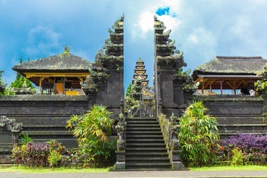 main entrance of country temple in bali,indonesia.