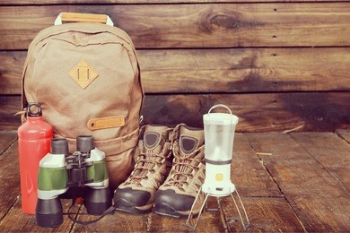 hiking equipment.