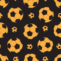 seamless texture with orange sketches of soccer balls