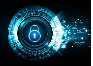 dark blue abstract digital conceptual technology security background with lock. computer technology website internet web. infographics. lock, key, padlock