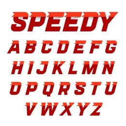 speedy style, dynamic alphabet. vector.