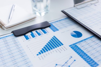 showing business and financial report. accounting