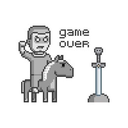 vector pixel art game over for game