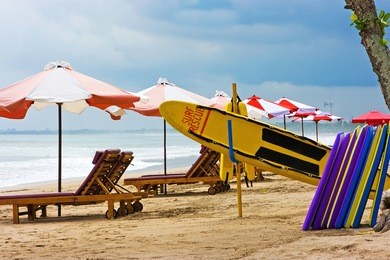 kuta beach on bali island in indonesia