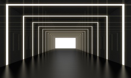 abstract tunnel with yellow light