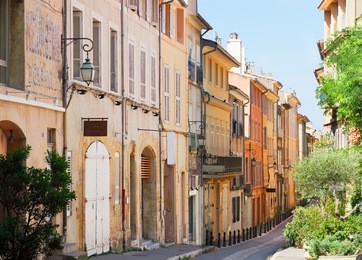 aix en provence old town street, provence of france