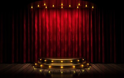 red curtain stage