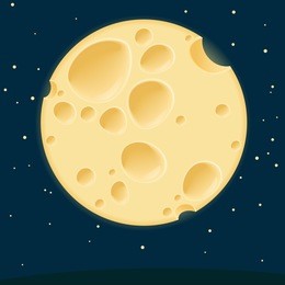 cheese moon. vector template.