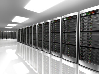 modern interior of server room in datacenter