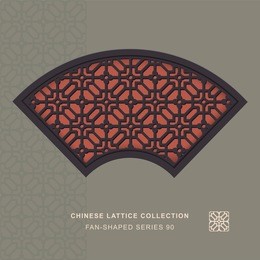 chinese window tracery fan shaped frame 90 cross flower
chinese style window tracery fan shaped frame cross flower pattern lattice.
