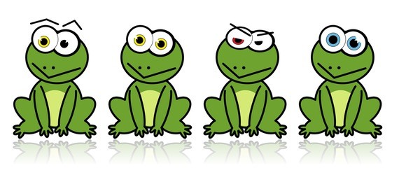 illustrated vector frogs