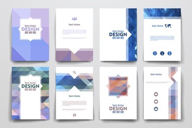 set of brochure, poster templates in abstract style. beautiful design and layout