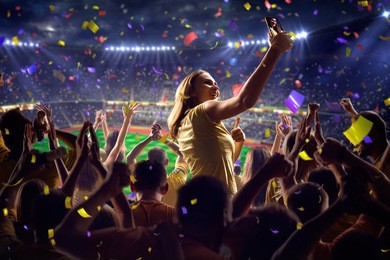 fans on stadium game 