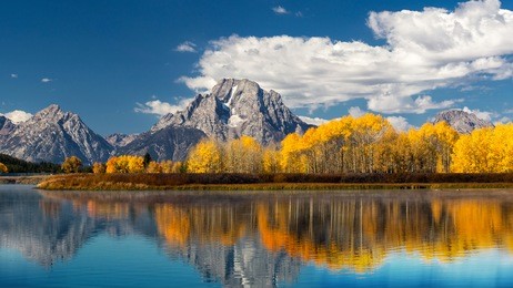 grand teton national park in autumn in wyoming usa