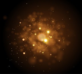 golden lights background. christmas lights concept. vector illustration.