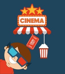 kids moviegoers design, vector illustration eps10 graphic 