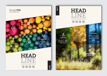 business brochure design template. vector flyer layout, blur background with elements for magazine, cover, poster design. a4 size.